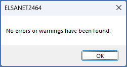 Figure 1280:  This dialogue box is displayed if no errors or warnings can be found.