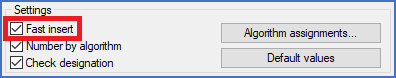 Figure 1340:  The "Fast insert" option
