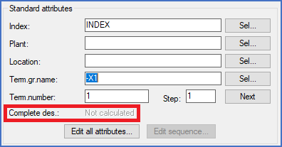 Figure 1334:  The "Complete designation" field when calculation of it has been turned off