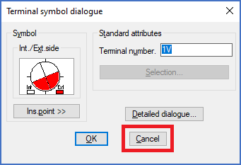Figure 1364:  The "Cancel" button in the simplified terminal symbol dialogue