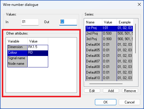 Figure 1257:   The "Other attributes" section of the "Wire-number dialogue"