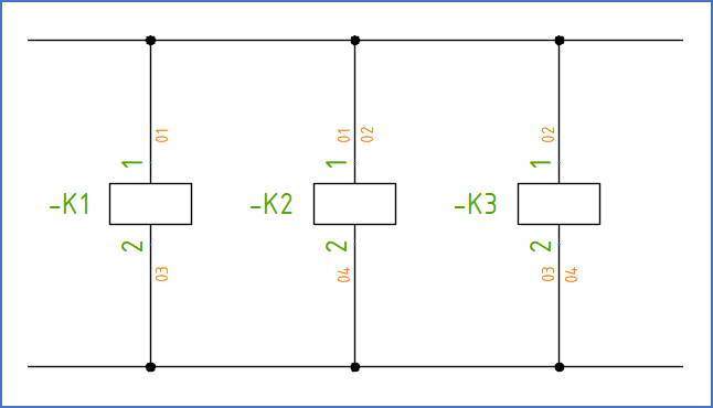 Figure 1244:  Wire-numbers in a vertical circuit diagram