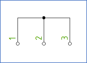Figure 1243:   Three connection points that are connected in the same sub-node (wire-chain)