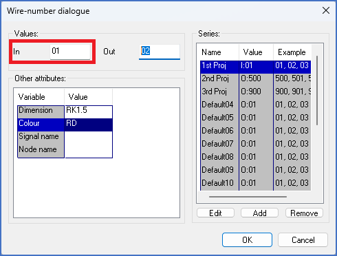 Figure 1255:   The "In" field in the "Wire-number dialogue"
