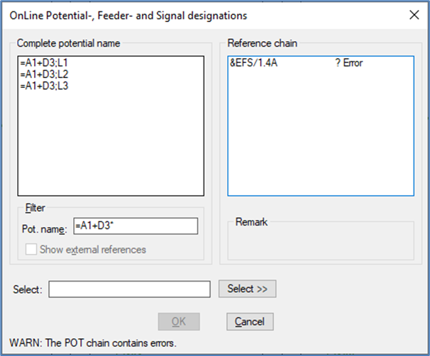 Figure 817:   This dialogue is used to select potential name.