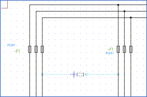 Figure 1102:   Using the "<SPACE>" bar, the Symbol Insert Tool switches to the horizontal version of the resistor. The "AutoLine" feature still works.