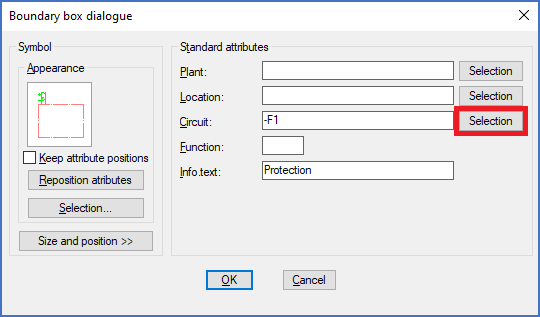 Figure 844:  The "Selection" button for the product aspect ("Circuit")