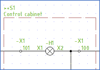 Figure 848:  The "Information text" is automatically positioned below the actual designations.