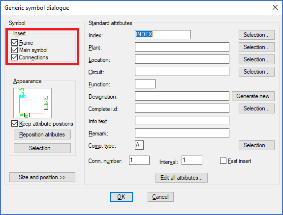 Figure 877:  The "Insert" subsection of the "Generic symbol" dialogue