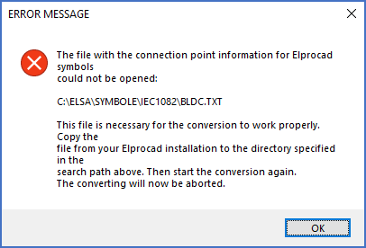 Figure 2301: This error message is displayed when "BLDC.TXT" is missing.