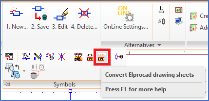 Figure 2308: The "Convert Elprocad drawing sheets" command