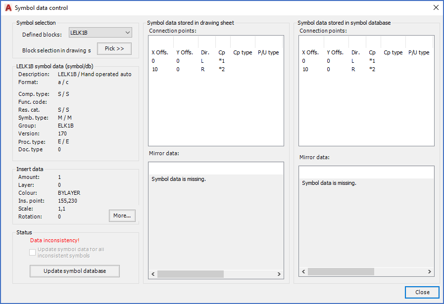 Figure 799: The "Symbol data control..." main dialogue