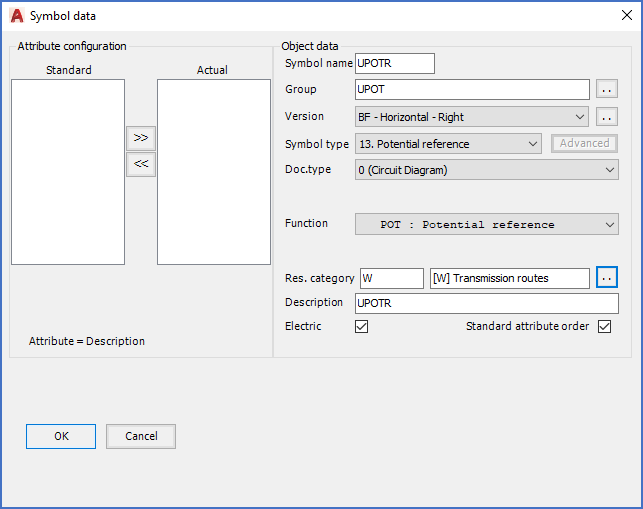 Figure 1239: &nbsp;A user defined potential reference symbol aimed at being placed in the right end of horizontal lines is being created.