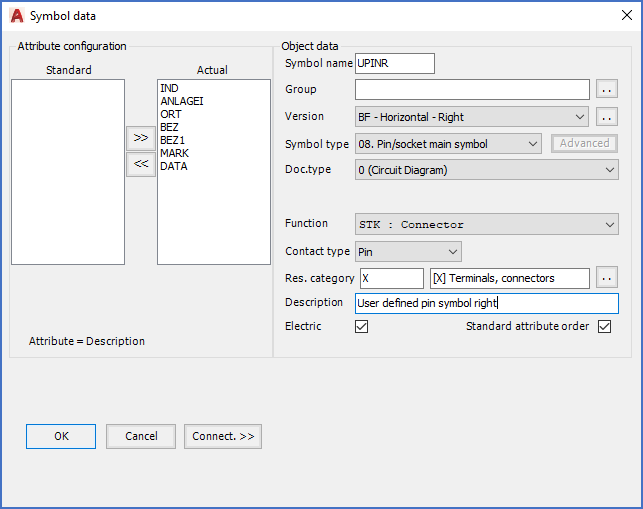 Figure 1224: The "Symbol data" dialogue corresponding to the symbol shown in the figure above Figure 1224: The "Symbol data" dialogue corresponding to the symbol shown in the figure above