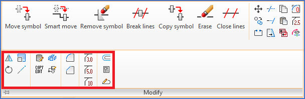Figure 758: &nbsp;Commands in the "Modify" slide-out panel