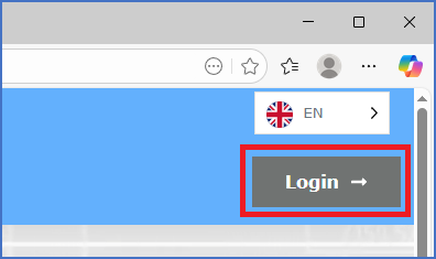 Figure 2309: &nbsp;The "Login" button is currently (January 2025) found in the upper right corner of the homepage.