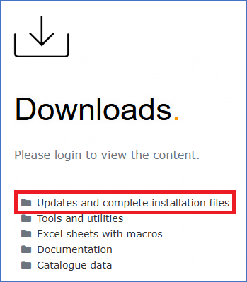 Figure 2312: &nbsp;You will find incremental updates in the "Updates and complete installation files" folder.