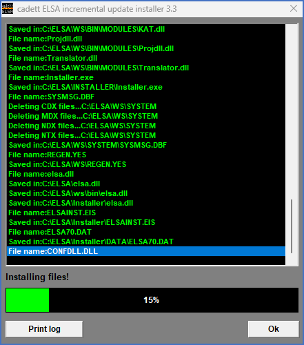 Figure 2341: &nbsp;The progress of the actual update procedure is communicated with this dialogue box.