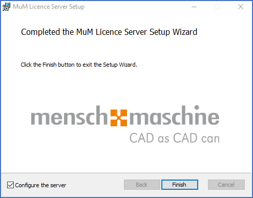 Figure 2413: &nbsp; The installation is ready. You can select to immediately configure the license server.