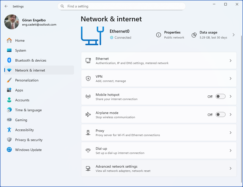 Figure 2397: &nbsp;Under "Network & internet", please select "Advanced network settings".