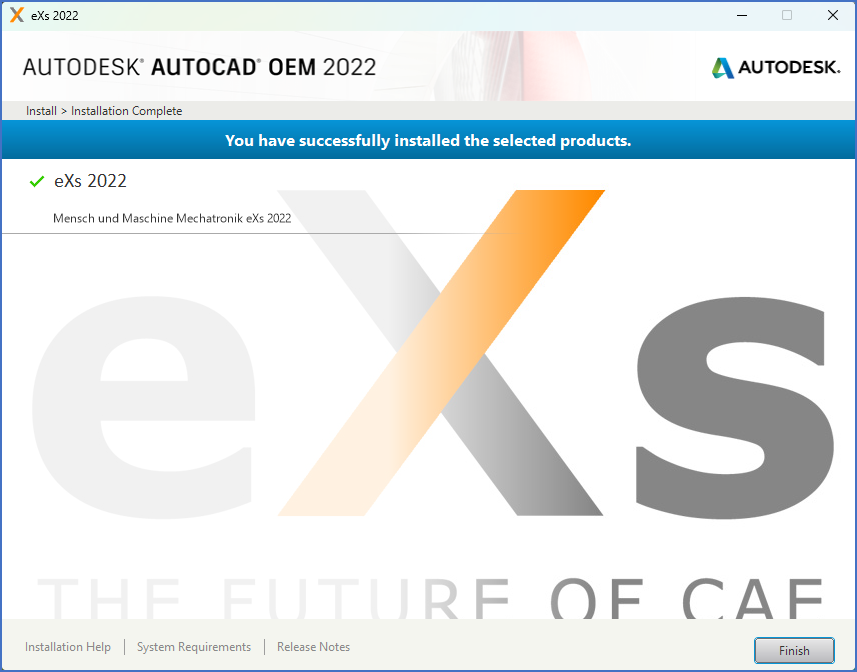 Figure 2568: The "Solo eXs" installation is almost finished. Please click "Finish".