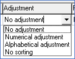 Figure 1235:  Selection of text adjustment