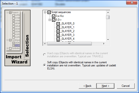 Figure 2548: &nbsp; Selection of Script sequences to import