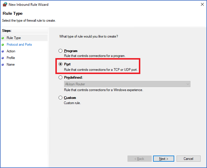 Figure 2365: &nbsp;Select "Port".