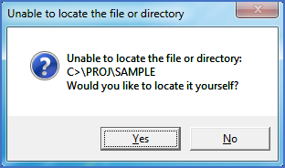 Figure 2555: &nbsp; The dialogue that is displayed for each project with missing directory