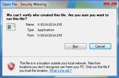 Figure 2387: &nbsp;A "Security Warning" may be issued. Continue by clicking "Run".