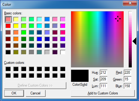 Figure 1385:  The colour selection dialogue box