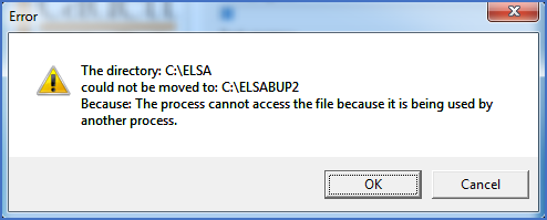 Figure 2332: &nbsp;Error message displayed if renaming existing directory fails