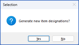Figure 1245: &nbsp;Should new item designations be generated or not?
