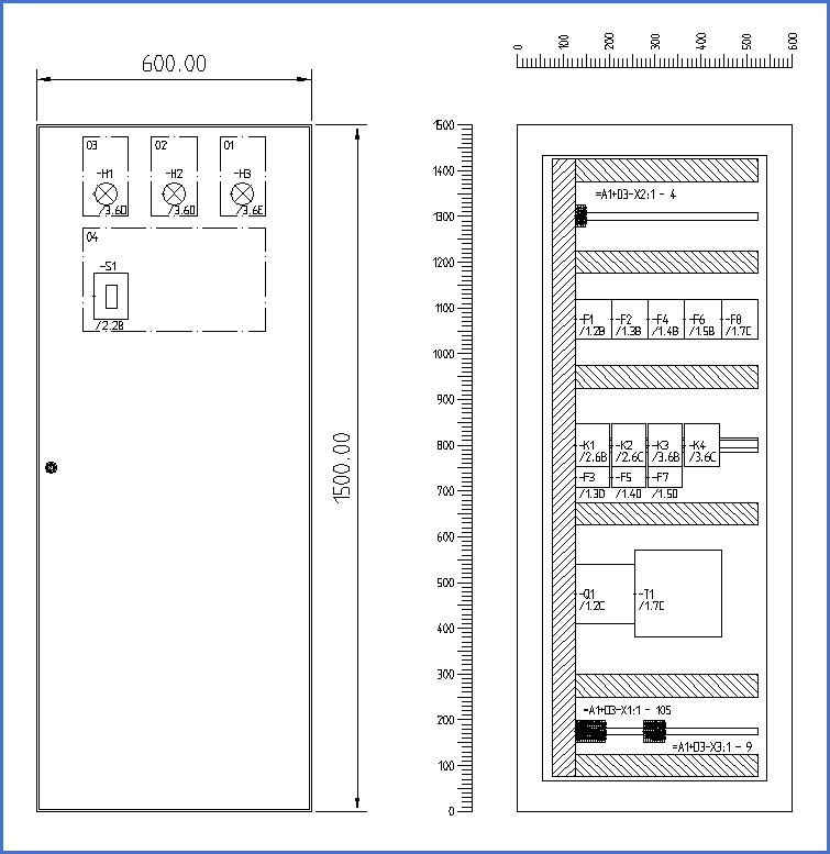 Figure 22:  A simple cabinet layout.