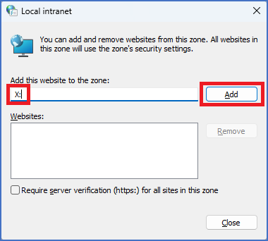 Figure 2401: &nbsp;The drive that is mapped for cadett ELSA is typed and then added.