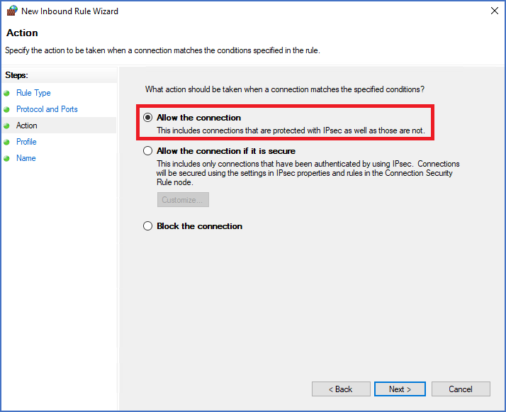 Figure 2367: &nbsp;Select "Allow the connection".