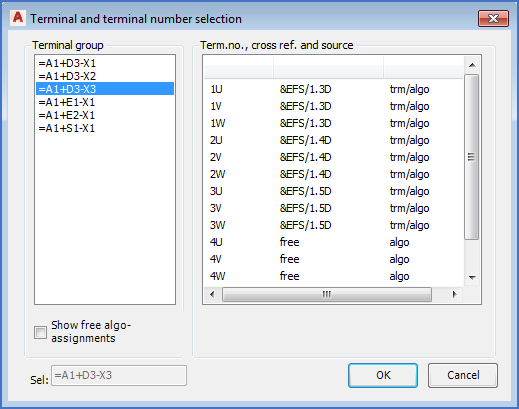 Figure 1521:  Spare terminals presented in a sub-dialogue of the "Terminal" dialogue