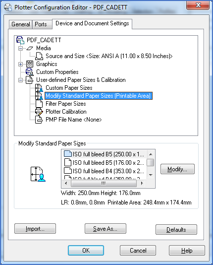 Figure 2598: Select "Modify Standard Paper Sizes (Printable Area)".