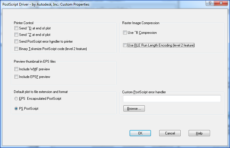 Figure 2613: Uncheck everything except "PS PostScript".