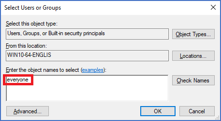 Figure 2355: &nbsp;Type "everyone" in the object names field.