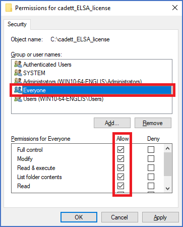 Figure 2357: &nbsp;Give "Everyone" all possible permissions.