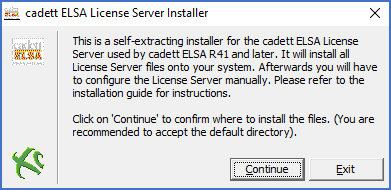 Figure 2348: &nbsp;The "cadett ELSA License Server Installer" has been started.