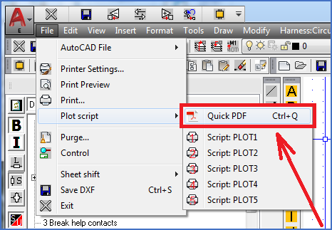 Figure 959:  QuickPDF in the pull-down menu