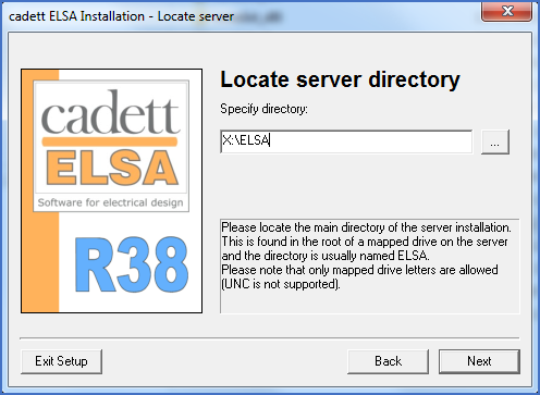 Figure 2403: &nbsp;The search path for the cadett ELSA main directory is specified.
