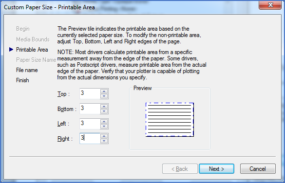 Figure 2616: 3 millimeters is a recommended value for the margins.