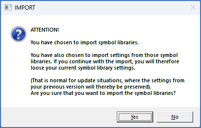 Figure 2542: &nbsp; This warning is issued when importing symbol libraries.