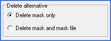 Figure 683:  The "Delete alternative" is specified in the lower left part of the "Masks" tab.