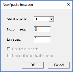 Figure 626:  You accept the default of creating 1 sheet with no extra gap.