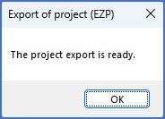 Figure 176: Confirmation that the export is ready Figure 176: Confirmation that the export is ready