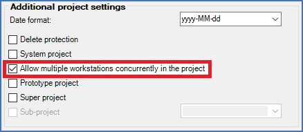 Figure 271:  "Allow multiple workstations concurrently in the project"